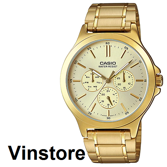 [Vinstore] Casio MTP-V300 Gold Tone Stainless Steel Gold Dial Quartz Analog Men Watch MTP-V300G-9AUDF MTP-V300G-9A MTPV300G-9A