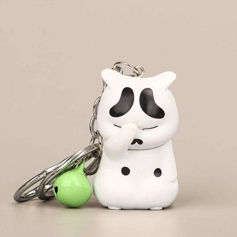 CTET Cute Shy Cat Keychains Chubby Kitten Keyring Trinket Bag Ornament Keys
