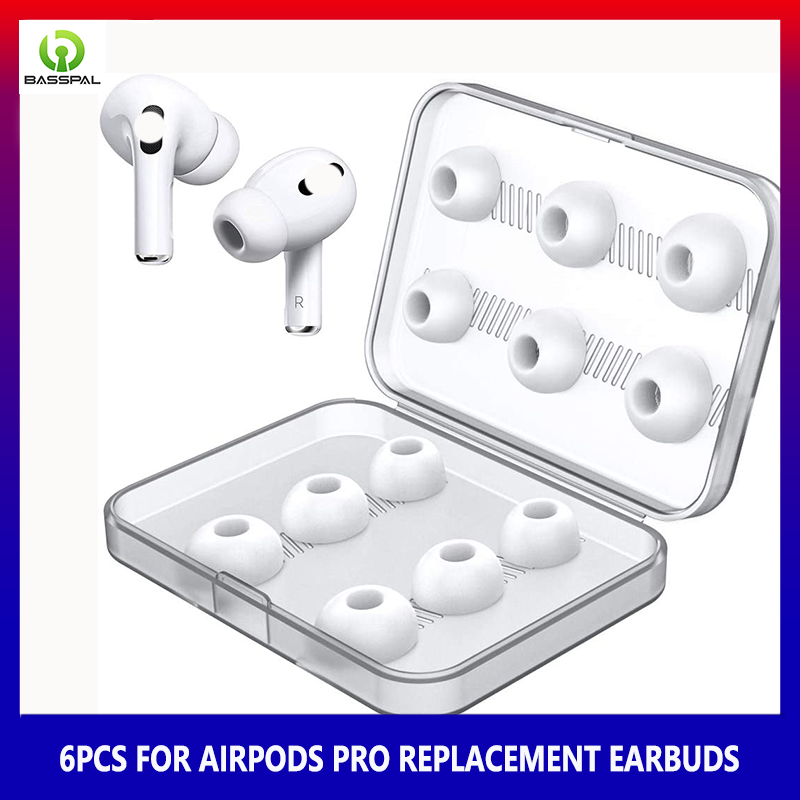 6 Pair for AirPods Pro Replacement Ear Tips for AirPods Pro, Silicone Earbuds Tips with Noise Reduction Hole, for Charging Case