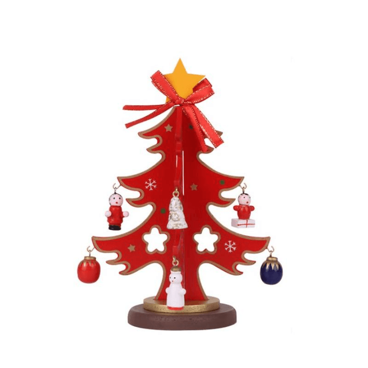 Christmas Decorations, Tabletop Ornaments, Wooden Jigsaw Puzzles, Red 16.5*8.2cm*1 Piece