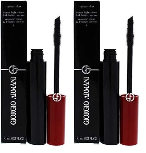 GIORGIO ARMANI Eccentrico Instant High Volume and Definition Mascara, No. 1 Obsidian Black, 0.33 Ounce (Pack of 2)