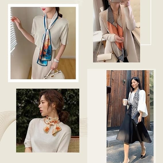 Long Like Silk Turban Women's Wallet Bag Scarf Handbag Satin Turban Lightweight Fashion Necktie