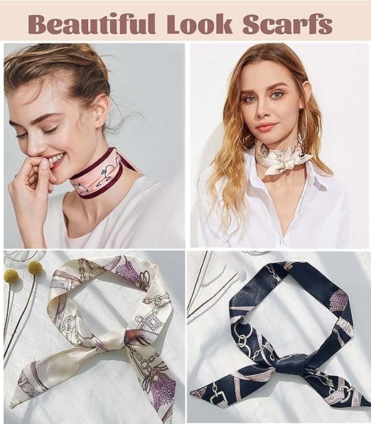 kcctoo 2/6/10Pack Scarf Bags for Women Handbag Scarfs Band Hair Neck Scarves Fashion Gifts